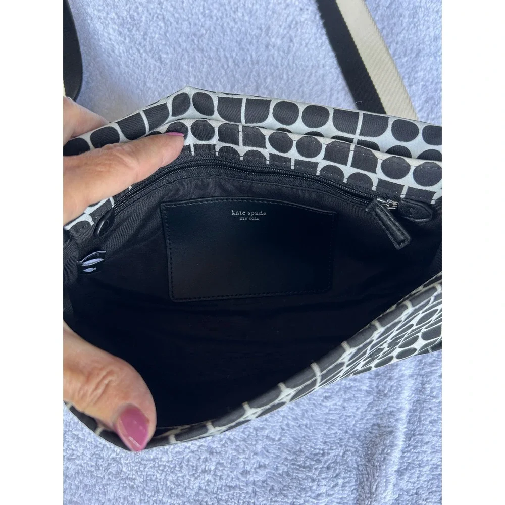 Kate Spade Noel Jacquard KF864 Convertible Crossbody Shoulder Bag Black